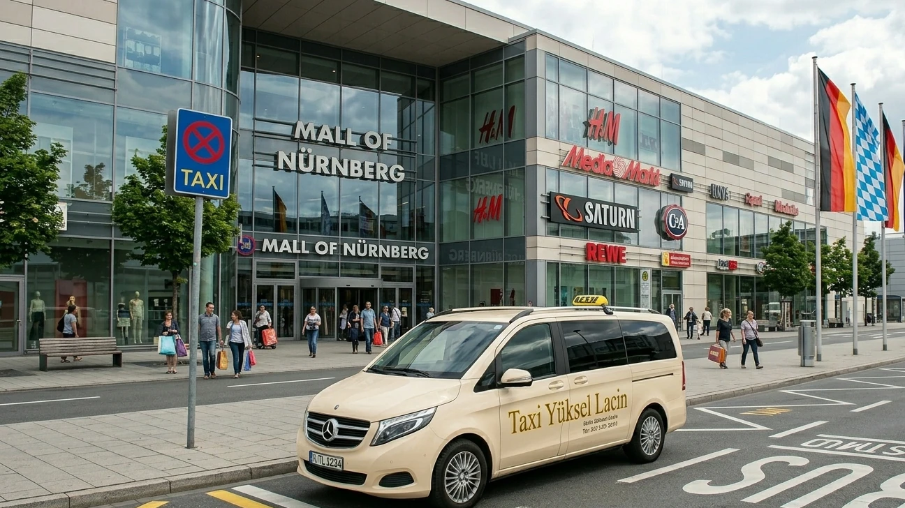 Großraum V-Klasse Taxi für eine Shoppingtour zum Einkaufszentrum in Nürnberg